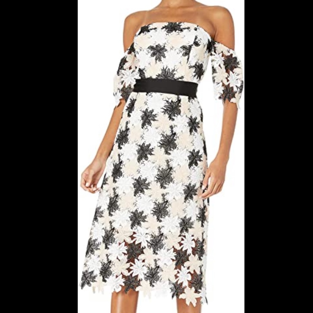 NWT Sam Edelman Blush and Black Floral Midi Dress